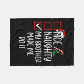 Nice Naughty mein Bruder ließ mich machen Weihnach Fleecedecke (Vorderseite (Horizontal))