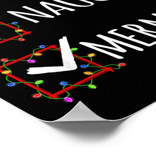 Nice Naughty Mermaid Christmas List Santa Claus Fu Poster (Ecke)