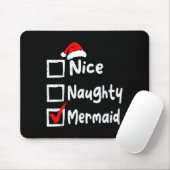 Nice Naughty Mermaid Funny Christmas List Family M Mousepad (Mit Mouse)