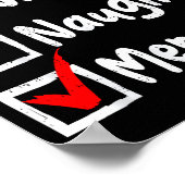 Nice Naughty Mermaid Funny Christmas List Family M Poster (Ecke)