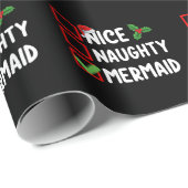 Nice Naughty Mermaid Weihnachtsfeiertag Geschenkpapier (Rolleneckpunkt)