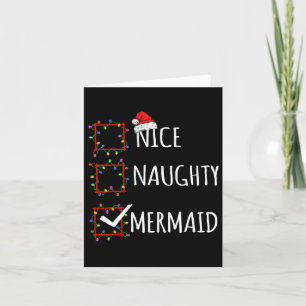 Nice Naughty Mermaid Weihnachtsliste Santa Claus F Karte