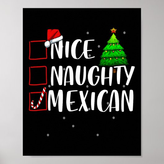 Nice Naughty Mexican Christmas Matching Top Poster (Vorne)