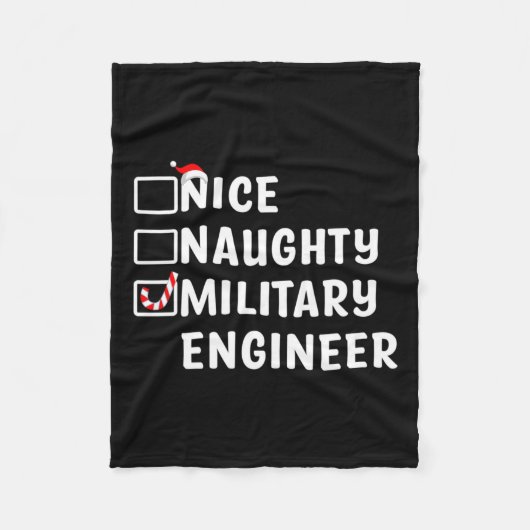 Nice Naughty Military Engineer Funny Christmas Eng Fleecedecke (Vorderseite)