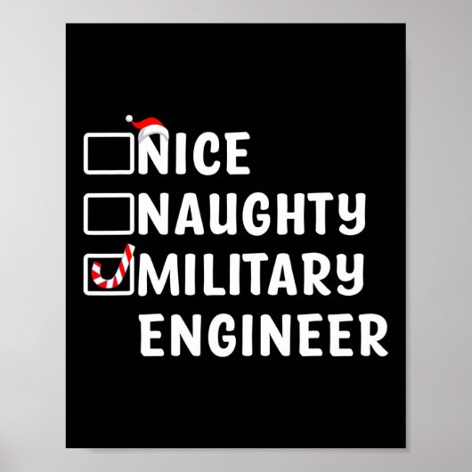 Nice Naughty Military Engineer Funny Christmas Eng Poster (Vorne)