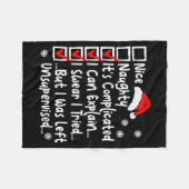 Nice Naughty Multi Checklist Funny Christmas List Fleecedecke (Vorderseite (Horizontal))