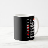 Nice Naughty Multi Checklist Funny Christmas List Kaffeetasse (VorderseiteRechts)