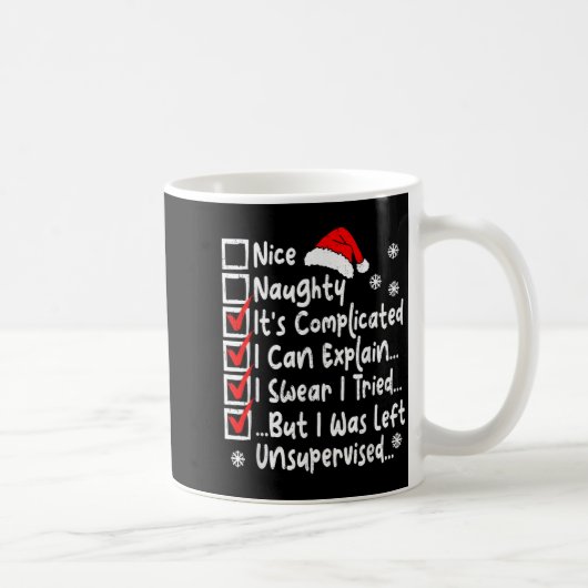 Nice Naughty Multi Checklist Funny Christmas List Kaffeetasse (Rechts)