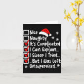 Nice Naughty Multi Checklist Funny Christmas List Karte (Gelbe Blume)