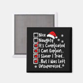 Nice Naughty Multi Checklist Funny Christmas List Magnet (Vorderseite/Rückseite)