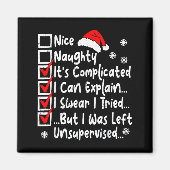 Nice Naughty Multi Checklist Funny Christmas List  Magnet (Vorne)