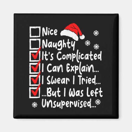 Nice Naughty Multi Checklist Funny Christmas List Magnet (Vorne)