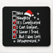 Nice Naughty Multi Checklist Funny Christmas List Mousepad (Vorne)