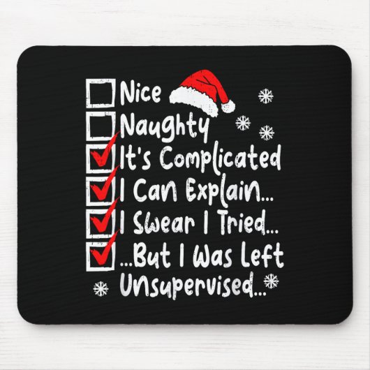 Nice Naughty Multi Checklist Funny Christmas List Mousepad (Vorne)