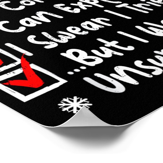 Nice Naughty Multi Checklist Funny Christmas List  Poster (Ecke)