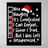 Nice Naughty Multi Checklist Funny Christmas List  Poster (Vorne)