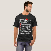 Nice Naughty Multi Checklist Funny Christmas List T-Shirt (Vorne ganz)