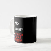 Nice Naughty My Blood Sugar Was Low Diabetes Funny Kaffeetasse (Vorderseite Links)
