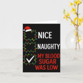 Nice Naughty My Blood Sugar Was Low Diabetes Funny Karte (Gelbe Blume)
