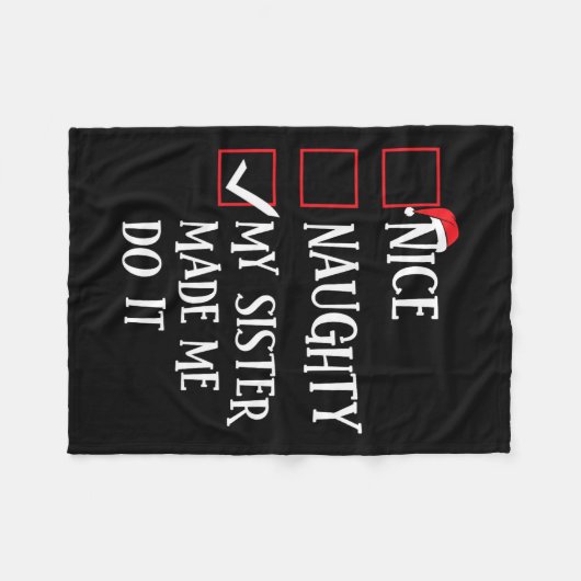 Nice Naughty my Sister ließ mich machen, Weihnacht Fleecedecke (Vorderseite (Horizontal))