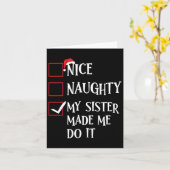 Nice Naughty my Sister ließ mich machen, Weihnacht Karte (Gelbe Blume)