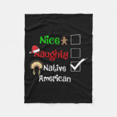 Nice Naughty Native American Santa Christmas Pyjam Fleecedecke (Vorderseite)