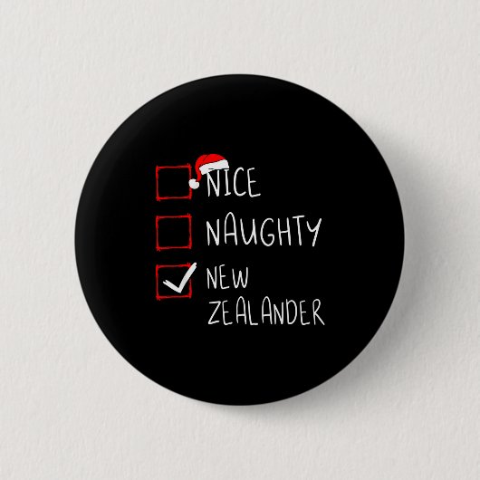 Nice Naughty New Zealander Christmas New Zealand H Button (Vorderseite)