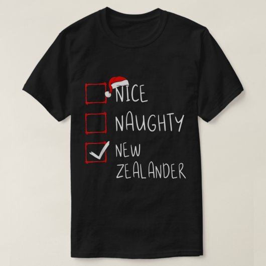 Nice Naughty New Zealander Christmas New Zealand H T-Shirt (Design vorne)