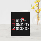 Nice Naughty Nice-ish Weihnachtsliste Karte (Gelbe Blume)