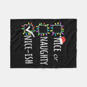 Nice Naughty Nice Nice Christmas List Weihnachten Fleecedecke (Vorderseite (Horizontal))