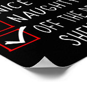 Nice Naughty Off The Record Shenanigans Christmas Poster (Ecke)