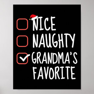 Nice Naughty Oma's Lieblings-Weihnachtsliste San Poster
