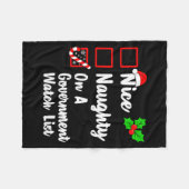 Nice Naughty On A Government Watch List Christmas Fleecedecke (Vorderseite (Horizontal))