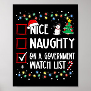 Nice Naughty on Government Watch List Weihnachten Poster