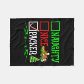 Nice Naughty Packer Weihnachtsliste Fleecedecke (Vorderseite (Horizontal))