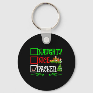 Nice Naughty Packer Weihnachtsliste Schlüsselanhänger