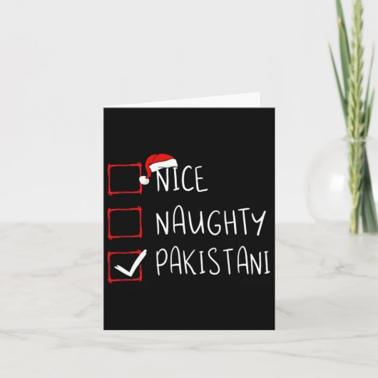 Nice Naughty Pakistani Weihnachten Pakistan Erbe Karte (Vorderseite)