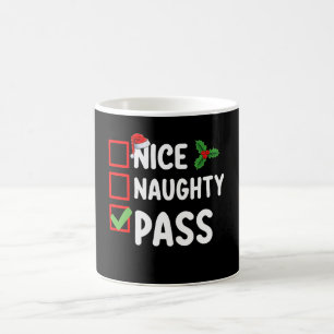Nice Naughty Pass Weihnachtsfeiertag Kaffeetasse