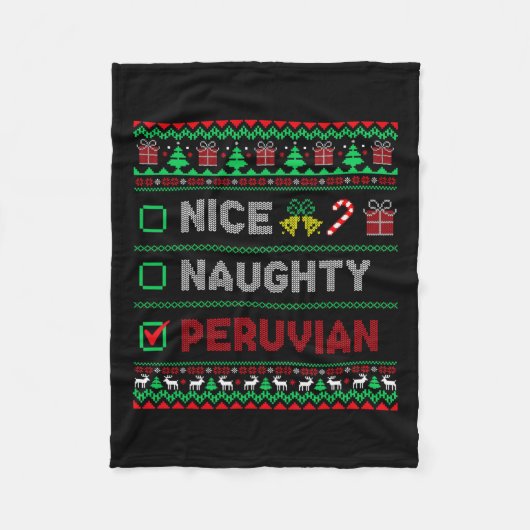 Nice Naughty Peruvian Christmas Checklist Peru Fleecedecke (Vorderseite)