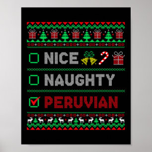 Nice Naughty Peruvian Christmas Checklist Peru Poster