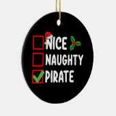 Nice Naughty Pirate Familie Matching Weihnachtslis Keramik Ornament (Rechts)
