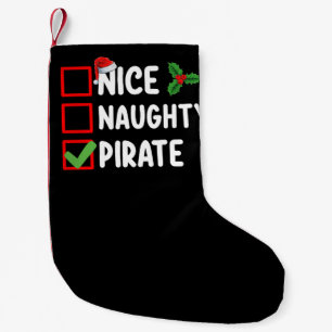 Nice Naughty Pirate Familie Matching Weihnachtslis Kleiner Weihnachtsstrumpf