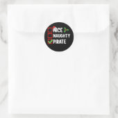Nice Naughty Pirate Familie Matching Weihnachtslis Runder Aufkleber (Tasche)