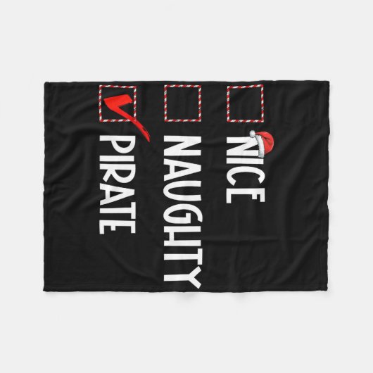Nice Naughty Pirate Weihnachtsmann Fleecedecke (Vorderseite (Horizontal))
