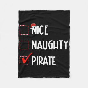Nice Naughty Pirate Weihnachtsmann Fleecedecke