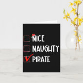 Nice Naughty Pirate Weihnachtsmann Karte (Gelbe Blume)