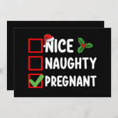 Nice Naughty Pregnty Weihnachtsliste Schwangerscha Einladung (Vorne/Hinten)