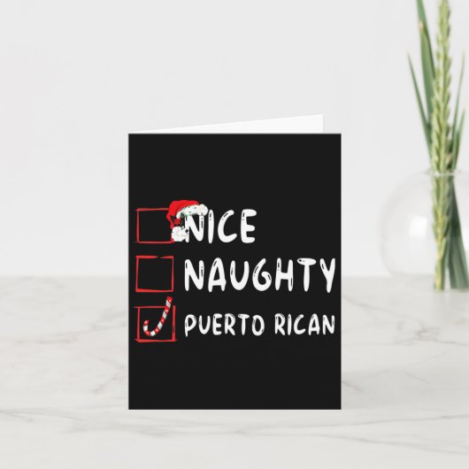 Nice Naughty Puerto Rican Christmas Puerto Rico Karte (Vorderseite)