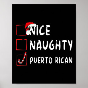 Nice Naughty Puerto Rican Christmas Puerto Rico Poster