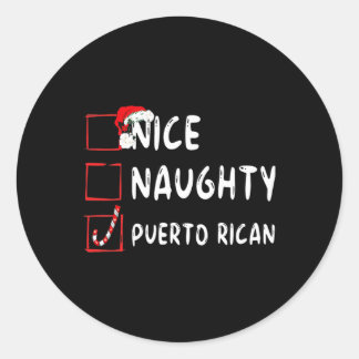 Nice Naughty Puerto Rican Christmas Puerto Rico Runder Aufkleber